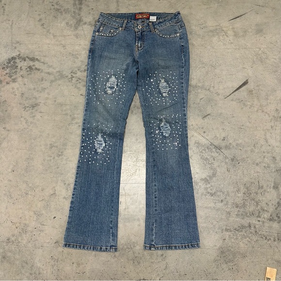 Boom Boom Jeans Denim - Boom Boom Rhinestone Embellished Jeans Size 5